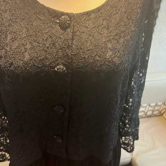 Black Vintage 90’s grunge babydoll dress size 16 more jazz - Picture 4 of 8